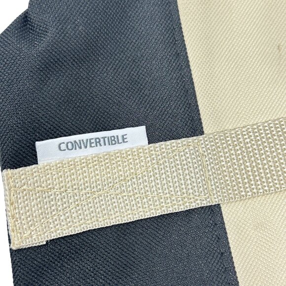 Dansko Gemline Convertible Tote Bag Backpack Beige Black Canvas Outer Pocket - Picture 4 of 12